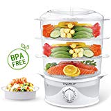 Aigostar Fitfoodie 30CFO - Cuiseur vapeur électrique 0% BPA. Puissance de 800W, minuterie, 3 niveaux indépendants de cuisson. Cuisine saine. Design exclusif.