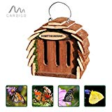 Gardigo Hôtel pour papillon | maison, abri à coccinelle abeilles et pour plusieurs insectes | en bois naturel | facile à suspendre - Idée cadeau Noël