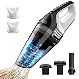 Aspirateur à Main Homasy Aspirateur Portatif Puissante 6Kpa Aspirateur Sans Fil avec Batterie au Lithium Rechargeable 14.8V/2200mAh DC Aspiration Cyclonique, Charge Rapide, Nettoyage Humide et Sec avec 2 Filtres Lavables pour Maison, Voiture - Noir
