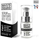 man's beard - Fabrication Française - Contour des Yeux , Anti-rides et Anti-poches, Défatiguant et Lissant à l' Acide Hyaluronique + Vitamine E + acide de fruits + Silicium Organique + Extrait de frêne pour homme et femme - Contenance: 15 ml