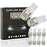 10PCS T10 LED Ampoules de Voiture Lampe W5W 5 SMD, MODOCA 5050 Lampes D'intérieur, Feu De Stationnement, Voiture Lampes De Lecture De Plaques, D'immatriculation Lumières 12V, Blanc