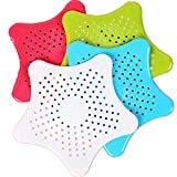 Filtre a cheveux, JRing Filtre à bonde de douche, Cheveux Catcher, Filtre pour évacuation de lavabo/évier/baignoire Lot de 4