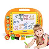 Ardoises Magiques Tableau - Doodle Pro Sketch 8 couleurs Zone Artisanat Art Erasable Toy pour enfants Ensemble de compétences pour tout-petits avec 4 timbres et 1 stylo