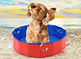 Grand Bac à Eau Piscine Solide Baignoire Pliable Pataugeoire Portable Douche Bain pour Enfant Chien Animaux de compagnie 80x20CM