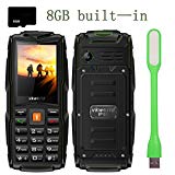 VKworld New Stone V3 IP68 Top Imperméable à l'épreuve de la poussière anti-poussière Extra 8 Go de mémoire Téléphone cellulaire intégré Téléphone mobile extérieur Téléphone Tri-sim pour les personnes âgées Senior 3000mAh Big Battery Temps de veille prolongé avec la torche forte