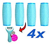 4 x Grain Extra Exfoliant Wet and Dry Rouleaux Ponceurs Micro-Minéraux Extra Rugueux de Remplacement pour Scholl Velvet Smooth