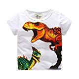 LuckyGirl Nfantile Bébé Enfants Garçons Filles T Shirts Imprimé Dinosaure Tops Casual Mignonne Top Mélange de Coton Tenues pour 18 Mios-6 Ans (Orange, Âge: 3 Ans)