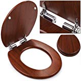 Abattant lunette cuvette de toilette WC frein de chute effet bois