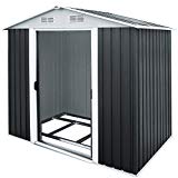 Abri de jardin en métal 5 m² - Cabane / Remise de jardin - Rangement vélos/outils - Gris