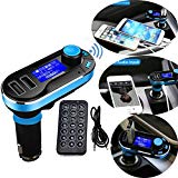 Transmetteur FM Fusiontech Transmetteur radio FM Adaptateur voiture Bluetooth Car Kit MP3 Player avec fonction mains libres, double sortie USB 5 V/2,1 A de charge, micro SD/TF Card Reader Slot, USB for iPod iPhone 6 6Plus 5 5S 5 C 4S 4 iPad, Samsung Galaxy S7 S6 S7 Edge S5 S4 S3 Note 3 2 HTC One M8 Sony Xperia Motorala Smartphones NOKIA