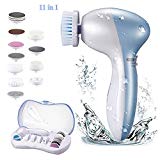 MAYBUY 11 en 1 Brosse Nettoyante Electrique Massage Facial Anti Age et Pédicure Manicure Electrique Exfoliant Pieds Visage, Bleu