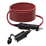 Outtag Rallonge 3,5 m pour allume-cigare de voiture, câble d'alimentation 12 V/24 V résistant, avec capuchon étanche, prise pour gonfleur de pneus, cuivre pur, fusible 15 A