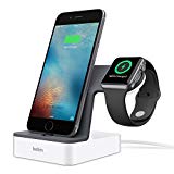 Belkin - Powerhouse - Station de recharge avec câble pour Apple Watch Series 3, 2, 1 et pour iPhone X, 8 Plus, 8, 7 Plus, 6s Plus, 6s, 6 Plus, 6 (certifié MFi) - Blanc