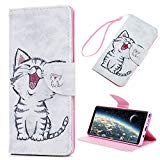 Galaxy Note 8 Coque KASOS Housse Étui en Folio PU Cuir Case Bumper Étui Coque de Protection Portefeuille Mince à Rabat Flip Cover Supporter avec Porte-carte Stand Étui Modèle Dessin Wallet pour Samsung Galaxy Note 8 Relief Arbre -Chat