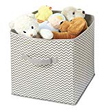 mDesign panier tissu avec poignées – la boîte de rangement tissu idéal – crée de l’ordre et un espace de rangement – panier de rangement polyvalent – couleur : taupe/nature