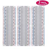 Philonext 3 Pack planche à pain, 830 points MB102 expérience pain sans soudure avec ruban adhésif prototype PCB Board Kit pour Arduino proto Shield
