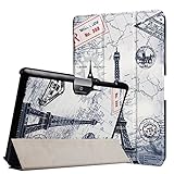 KM-WEN Etui pour Acer Iconia One 10 (B3-A30) / Acer Iconia Tab 10 (A3-A40) 10,1 pouces Tablette Tour Eiffel Motif Fermeture Magnétique avec Fonction Stand et ID de Crédit Porte-Cartes Slot Flip PU Cuir Étui Portefeuille Protecteur Couverture Arrière Case pour Acer Iconia One 10 (B3-A30) / Acer Iconia Tab 10 (A3-A40) 10,1 pouces Tablet-PC Farbe-8