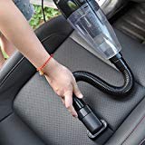 CLKJCAR Aspirateur de voiture portable avec filtre HEPA – 4000 Pa Aspiration puissante pour nettoyer facilement la voiture - Kit avec câble d'alimentation de 5 m (Noir)